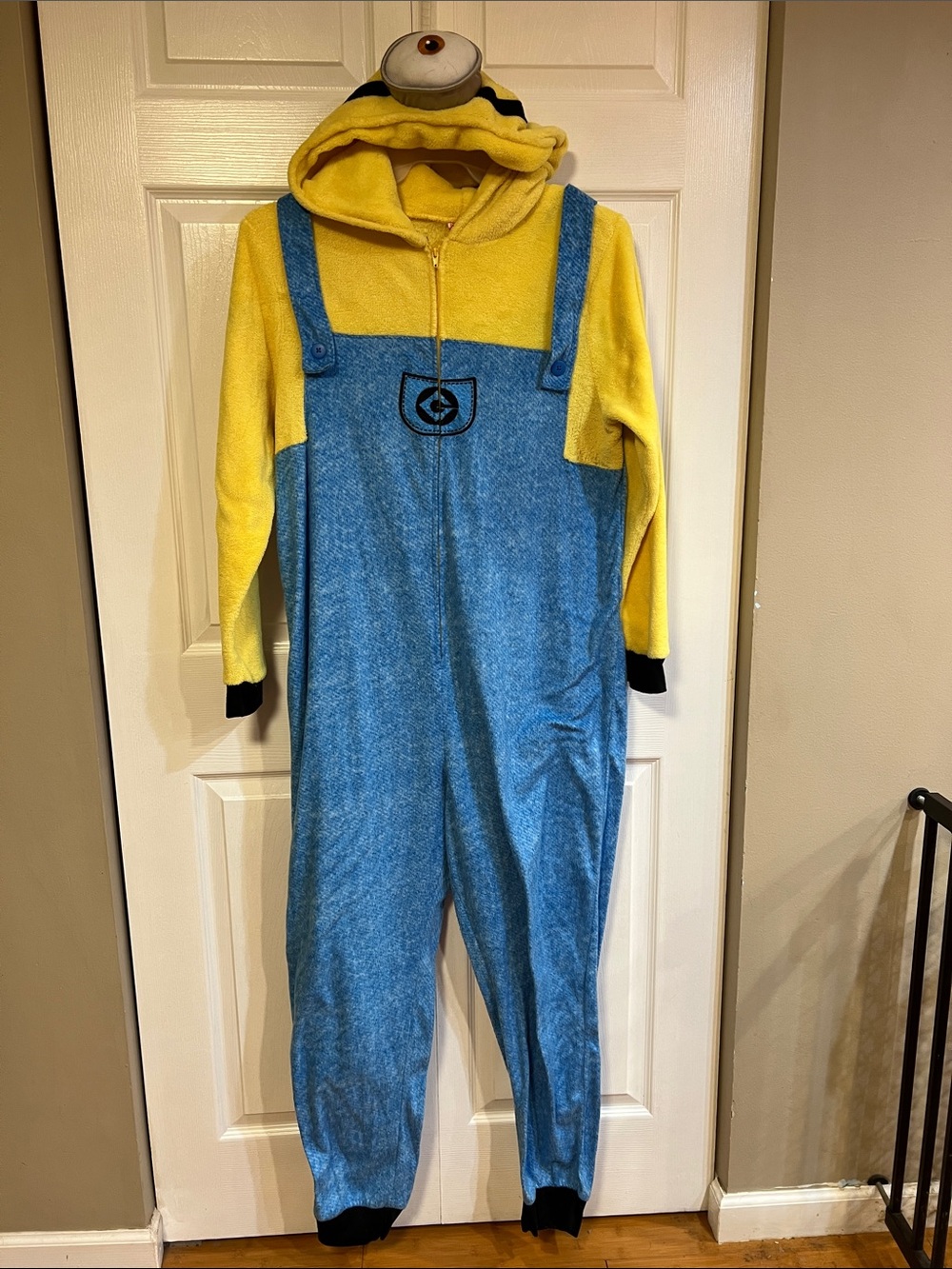 Despicable Me Universal Yellow and Blue Hooded Minion Character Onesie